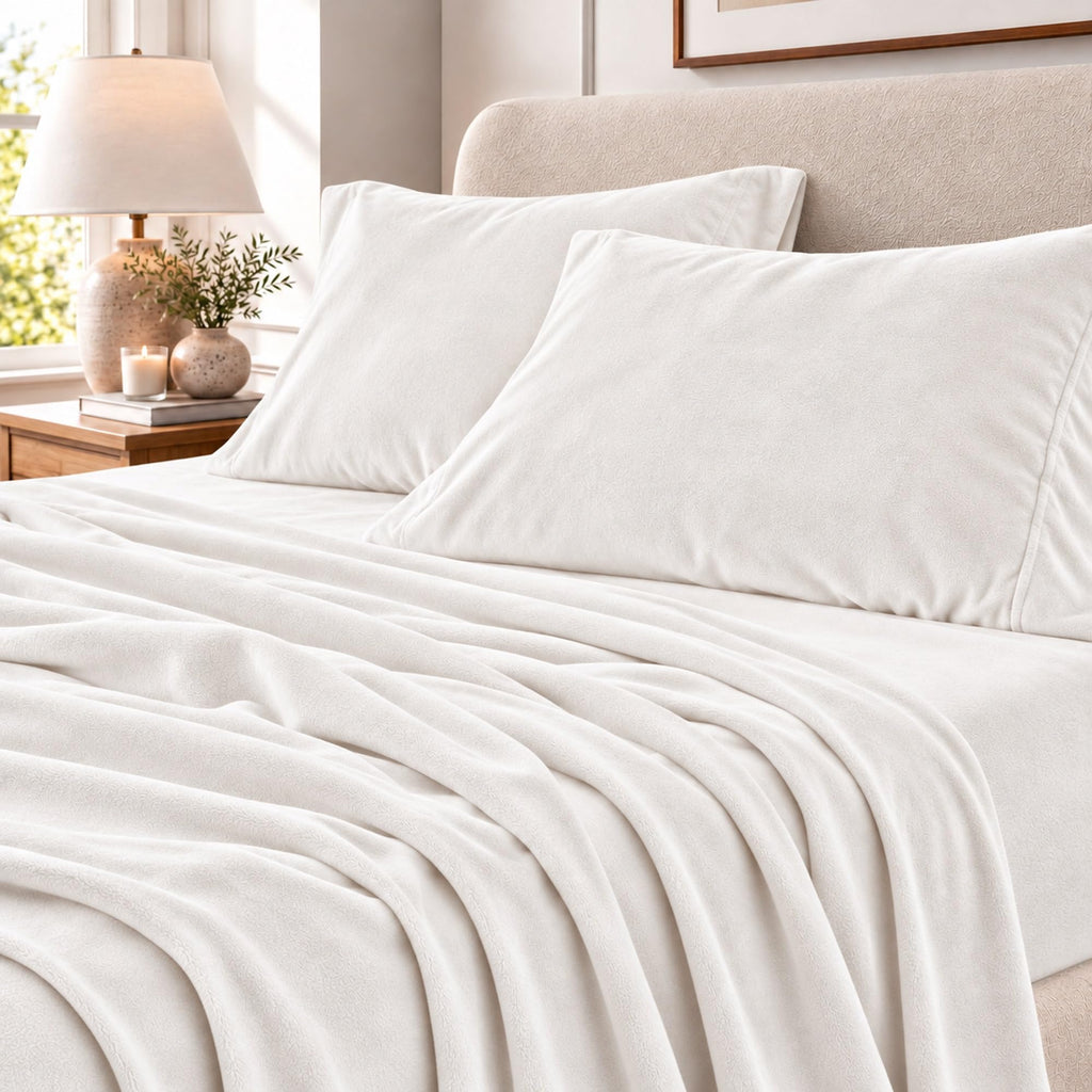 Micro Fleece Extra Soft Cozy Velvet Plush Solid Sheet Set. Deluxe Bed Sheets with Deep Pockets. Velvet Luxe