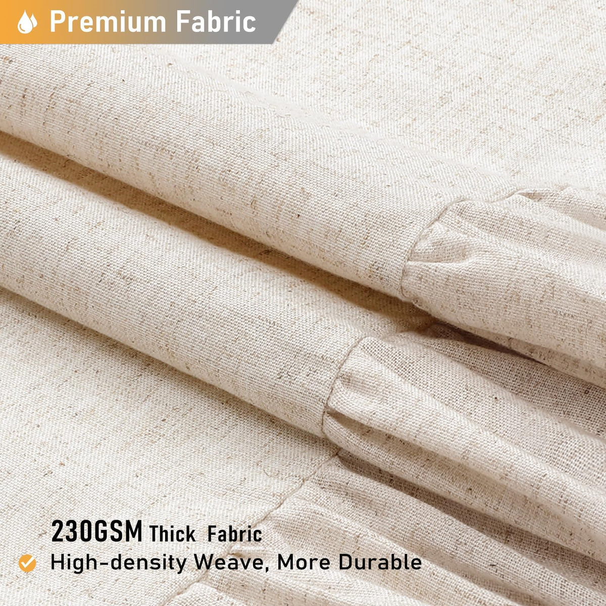 Stall Linen Ruffle Farmhouse Cloth, 54x78, Beige/Cream