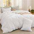 PureWoven Cotton Comforter Set Prewashed, White
