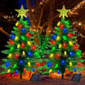 2-Pack 3.6FT Solar Christmas Tree Outdoor Christmas Decorations, 8 Modes Solar Xmas Tree Lights with 100 LED
