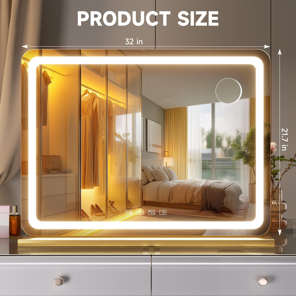 Vanity Mirror with Lights and Bluetooth Speaker