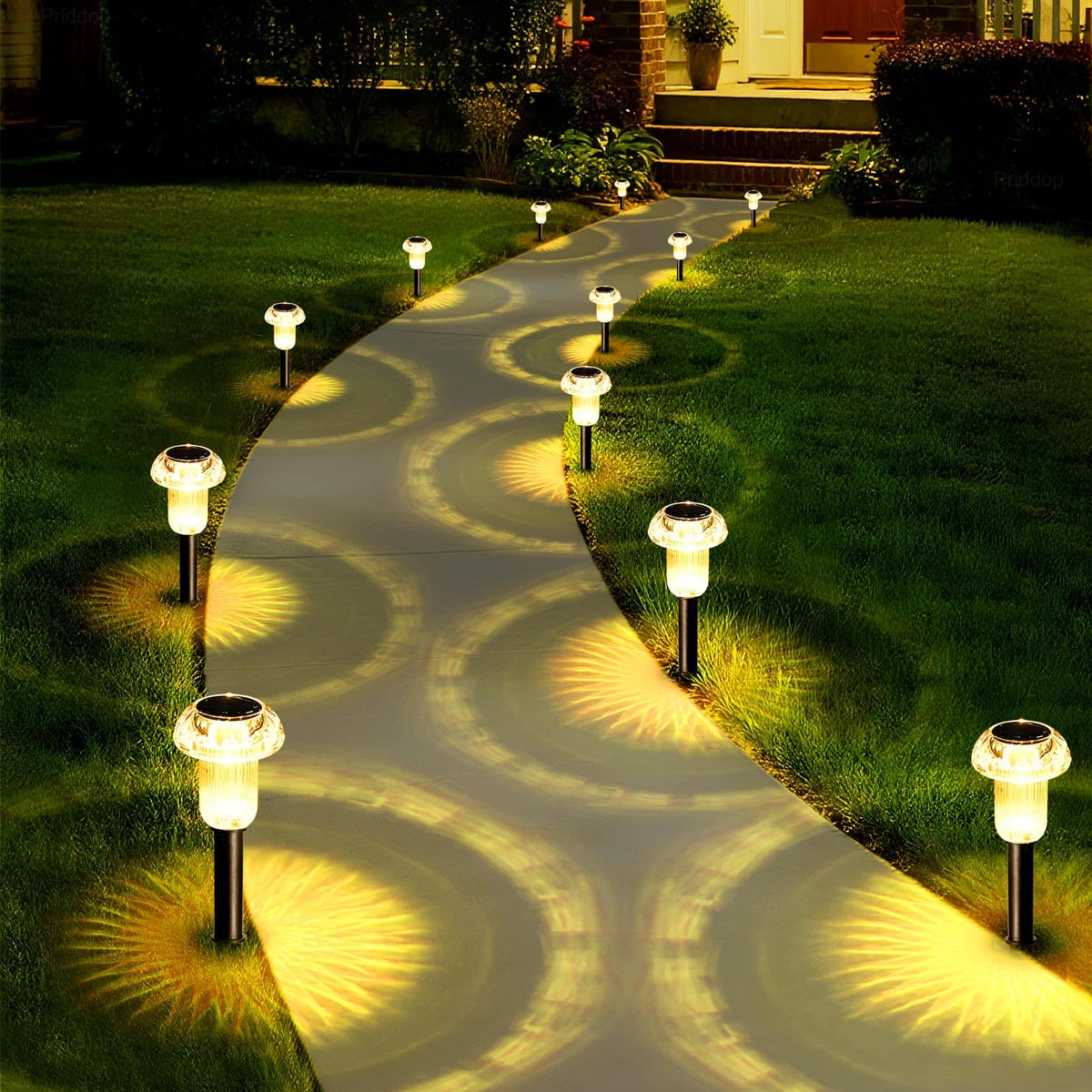 8 Pack Solar Garden Lights Outdoor Waterproof 3000K Warm White LED