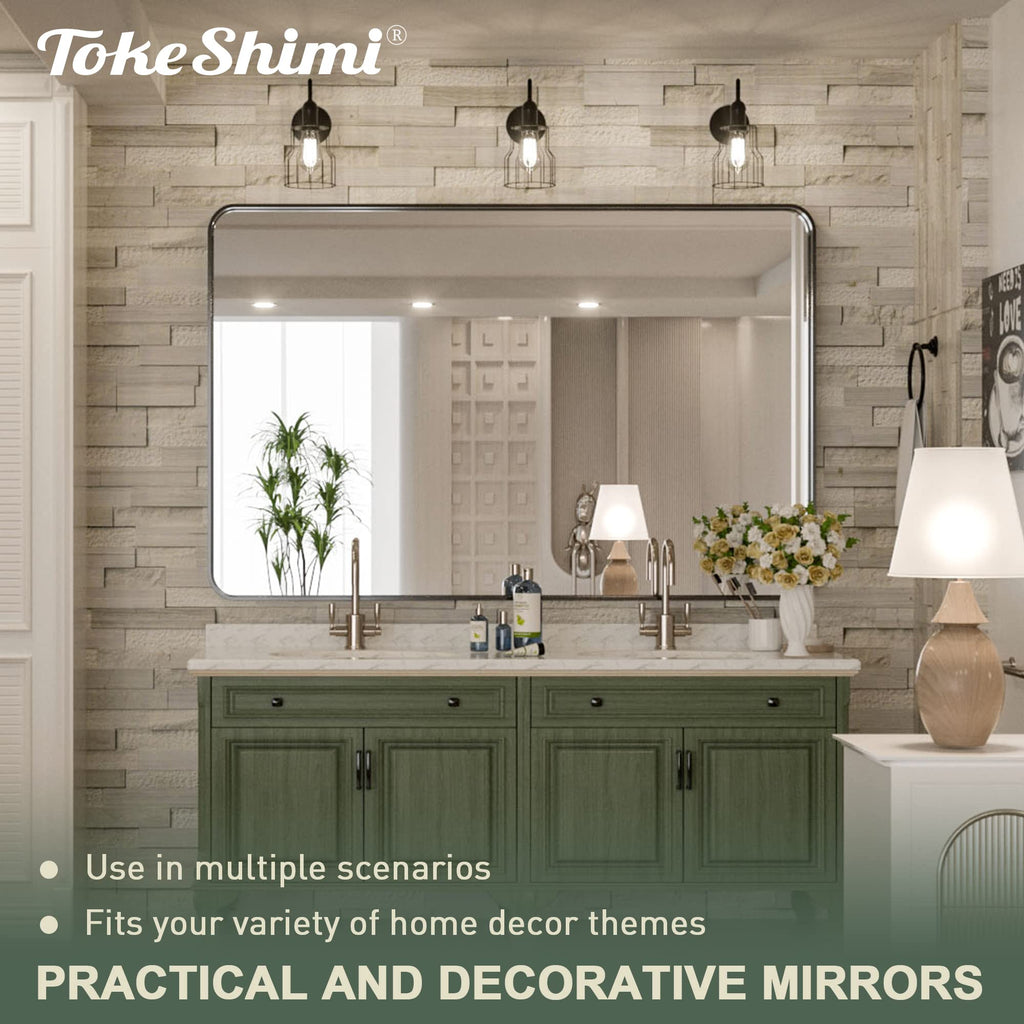 48 x 36 Inch Black Bathroom Vanity Mirror