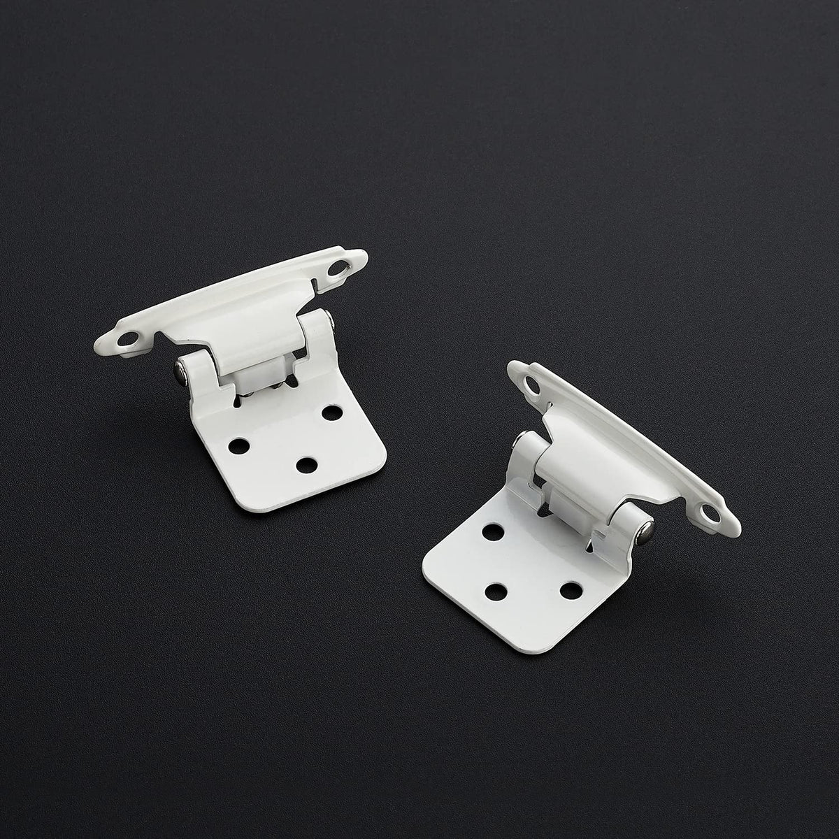 White Cabinet Hinges, 1/2 Inch Overlay, 60 Pack (30 Pairs)