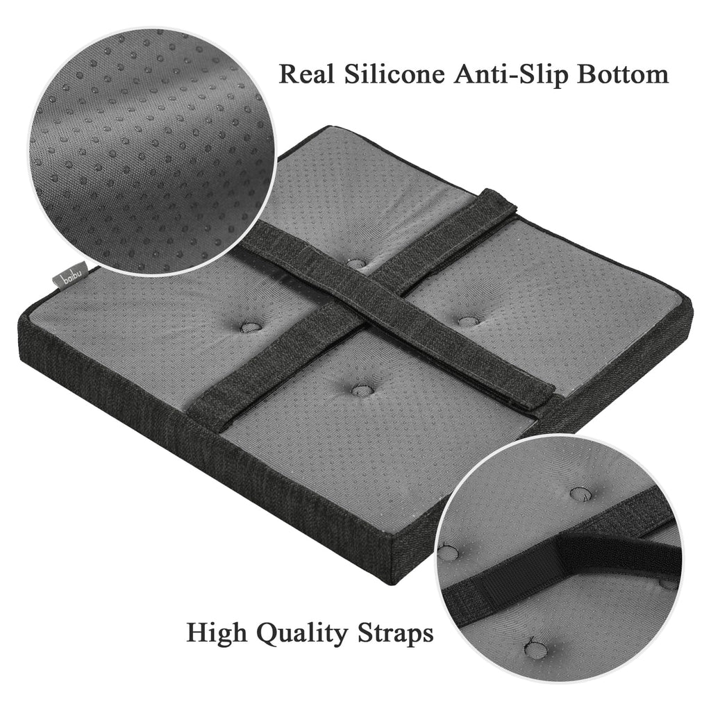 12 Inches Memory Foam Square Seat Cushion, Dual-Layer Design Bar Stool Square Seat Cushion with Ties - 1 Pads Only