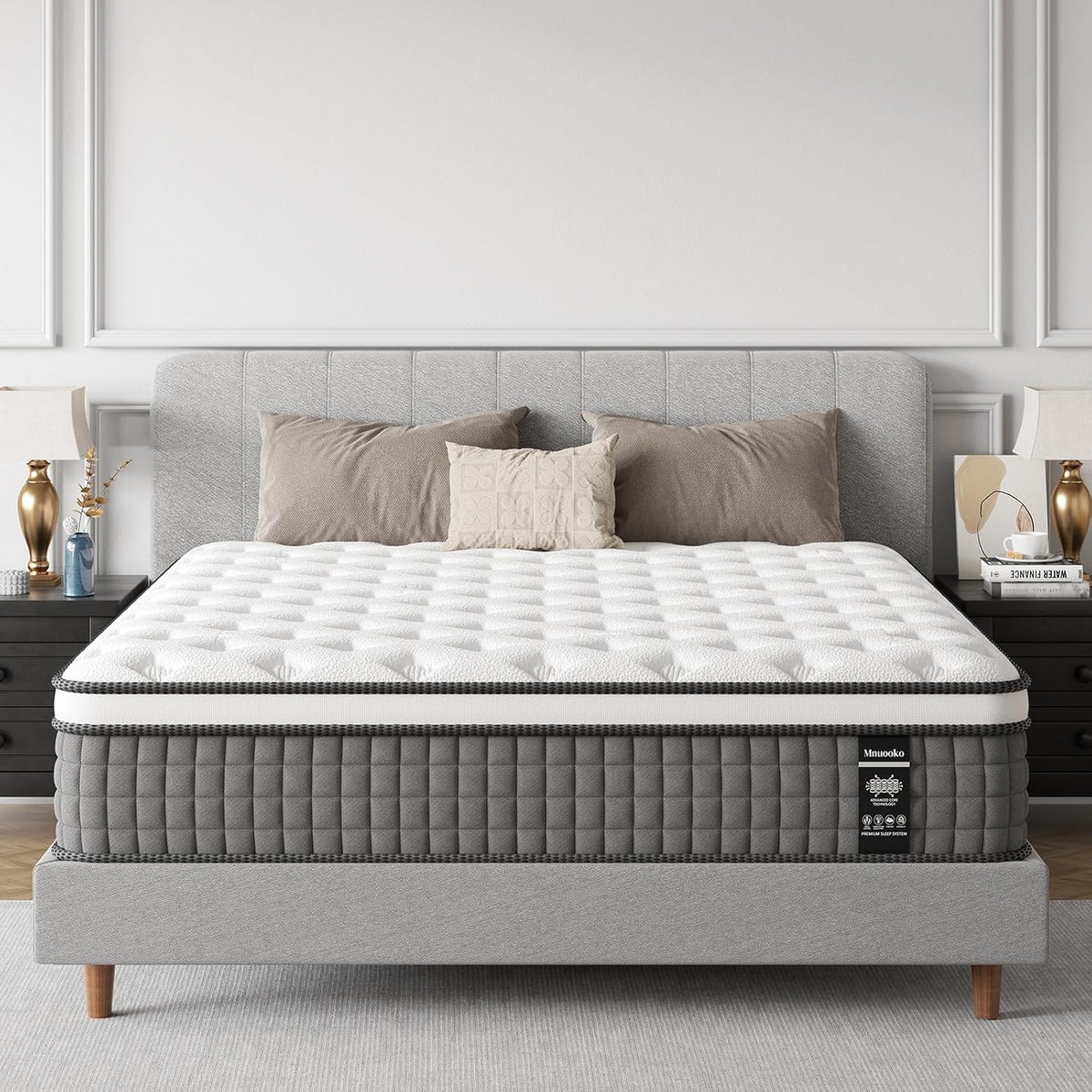 Sleep 12 Inch Queen Size Mattress, Hybrid Mattress in a Box, Cooling Gel Memory Foam and Individual Pocket Springs