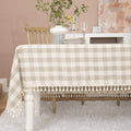 Farmhouse Gray Khaki Gingham Tablecloth Rectangle 55"x70"
