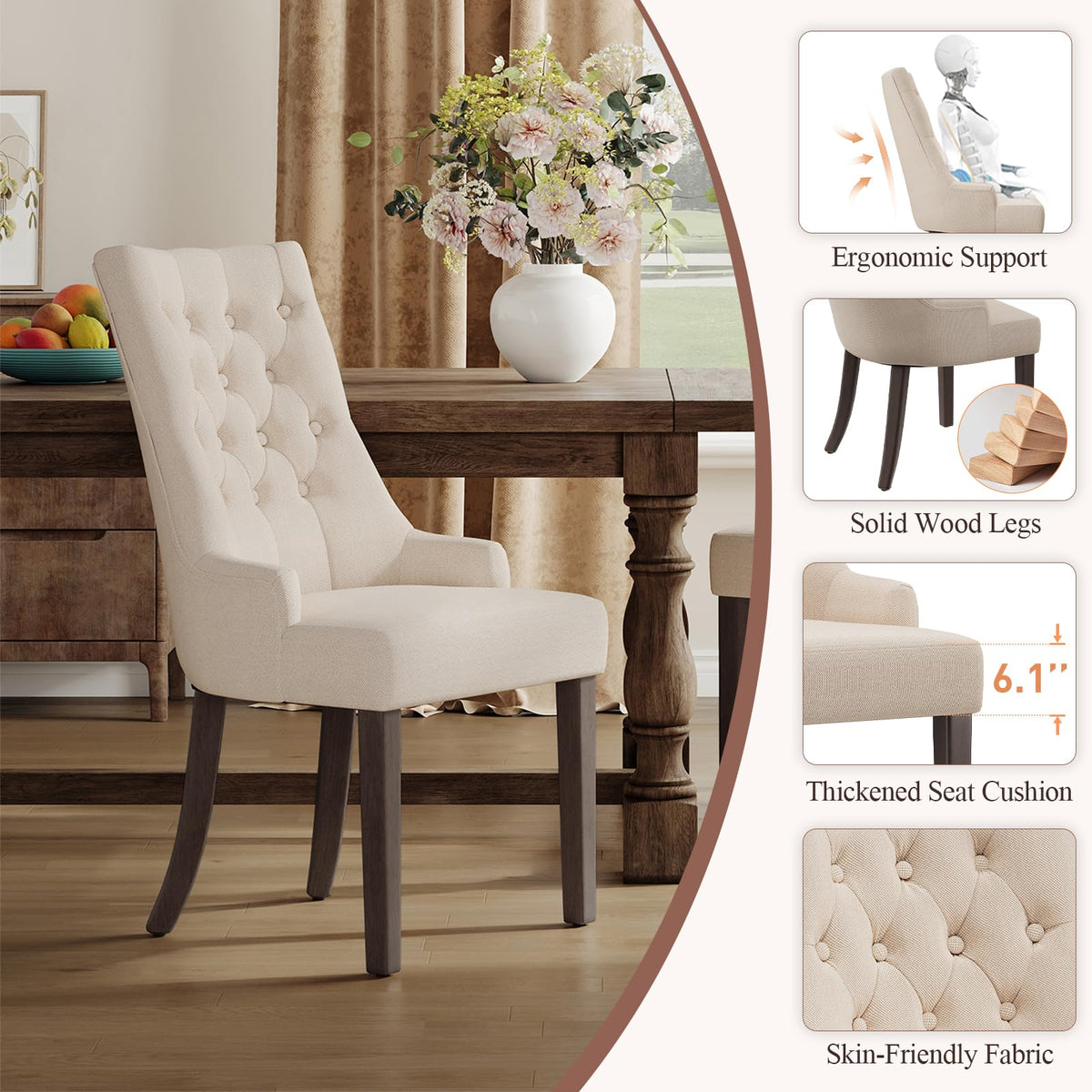 Wingback Set of 2, Beige