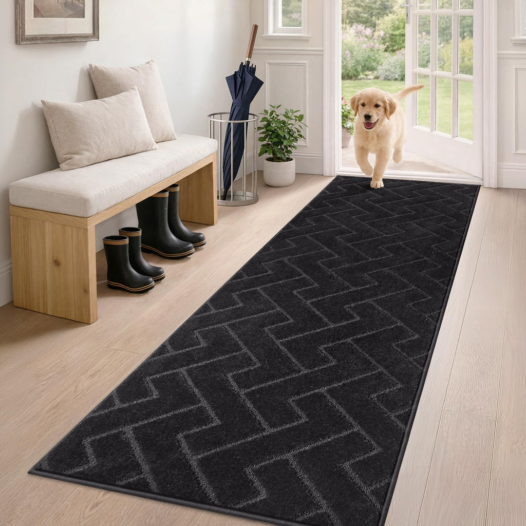Hallway Runner Rug, 24" x 59", Black
