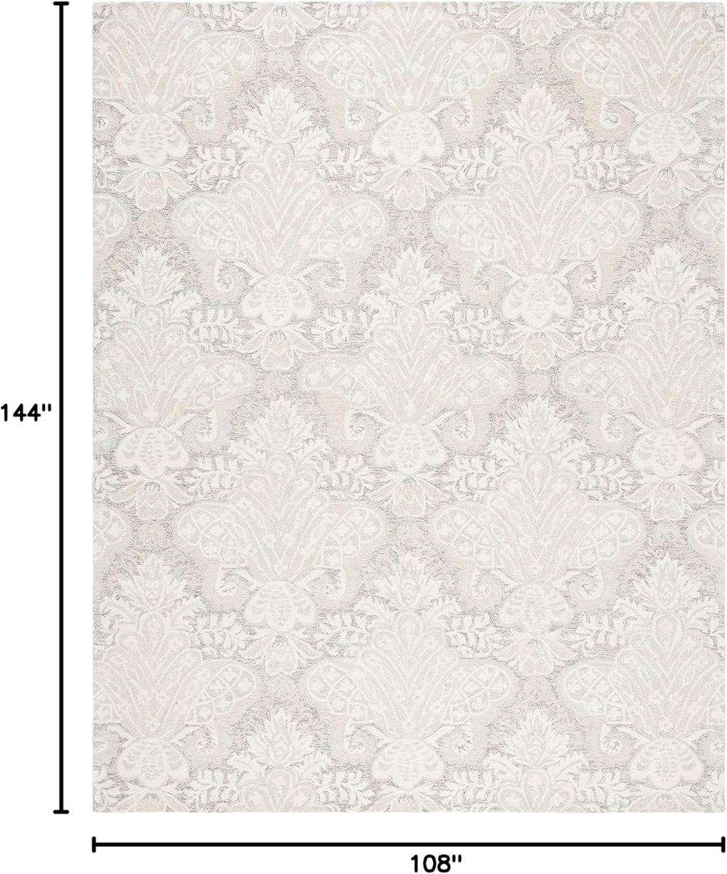 Micro-Loop Area Rug, Beige, Handmade Wool