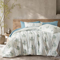 Comforter Set 3 Pieces Bed Set Seersucker Bed in a Bag Dirty Blue