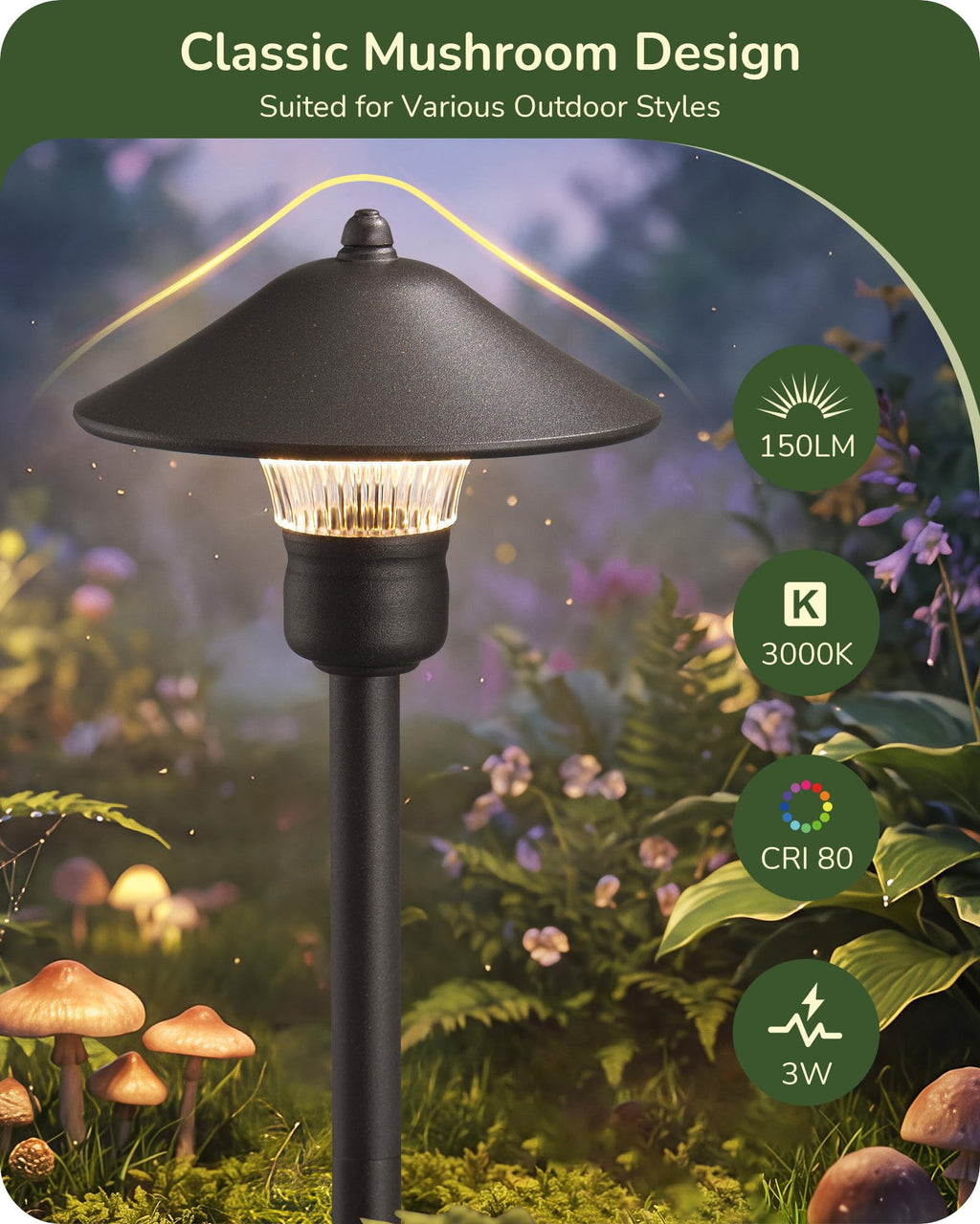 Low Voltage Landscape Lighting, Wired LED Pathway Lights 4 Pack