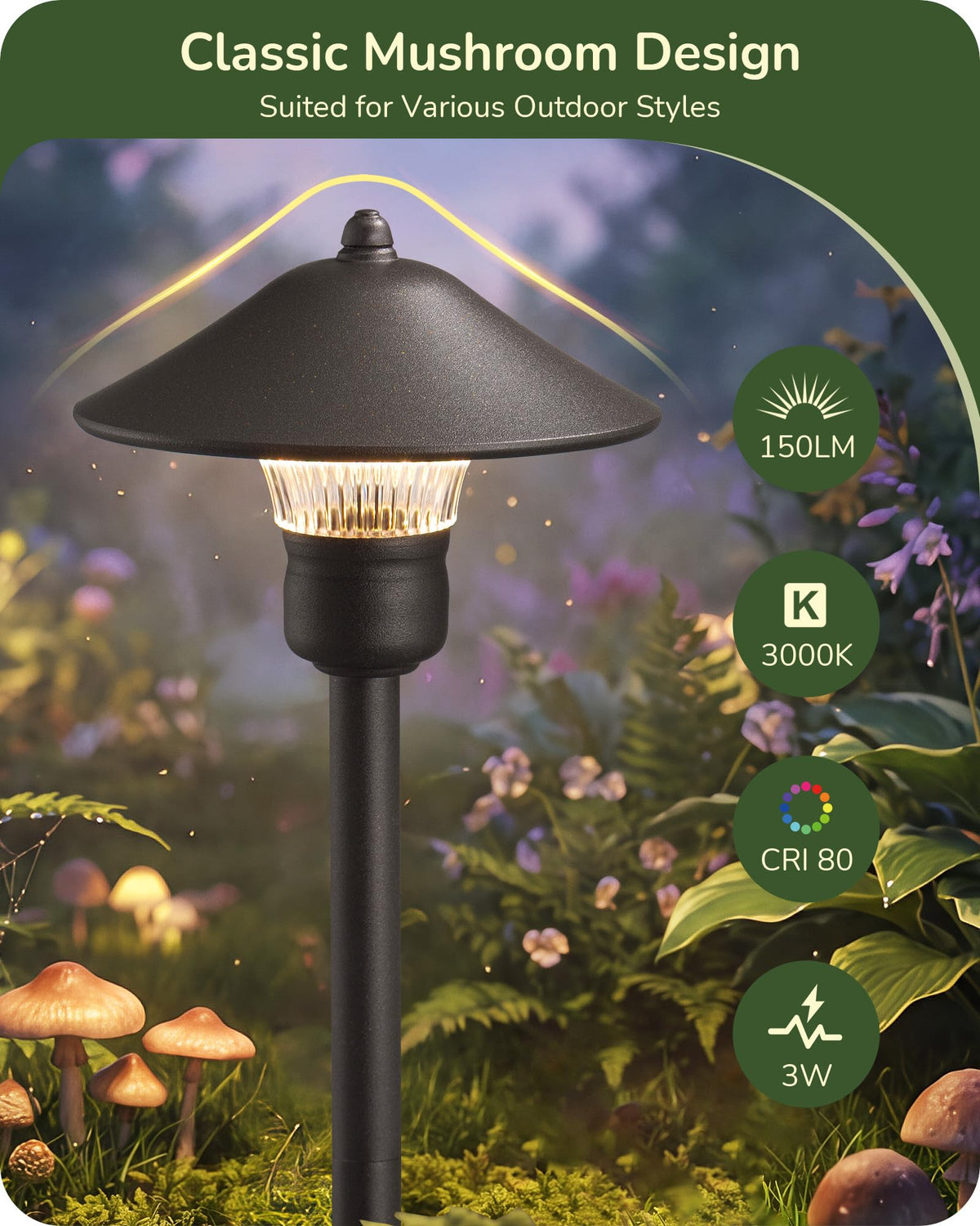 Low Voltage Landscape Lighting, Wired LED Pathway Lights 4 Pack