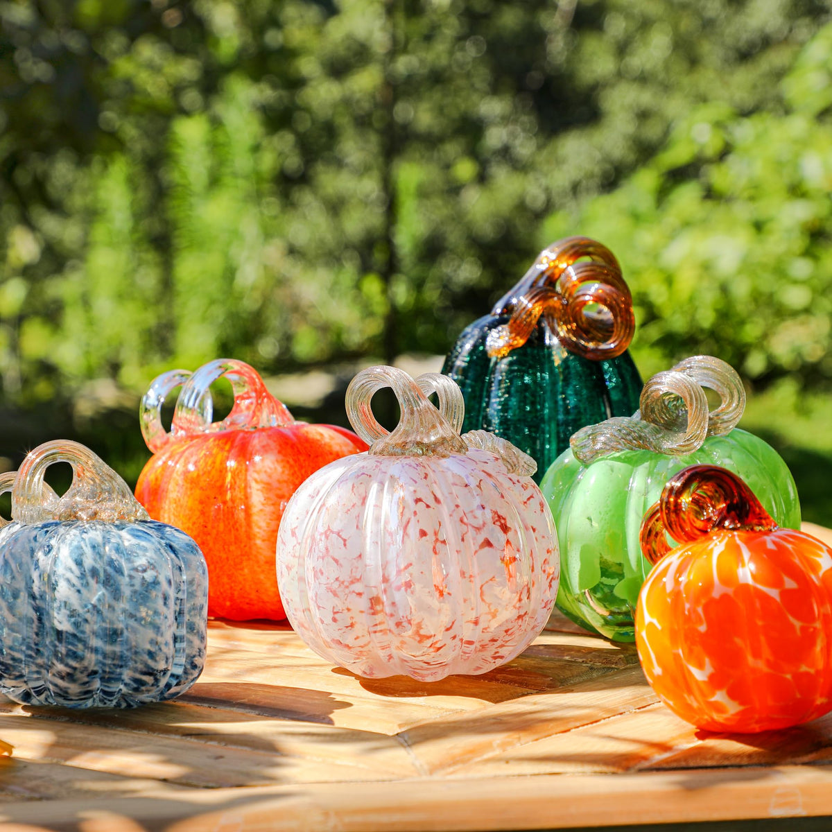 5 Inch Hand-blown Glass Pumpkin Collectible Figurines Art Glass Pumpkin