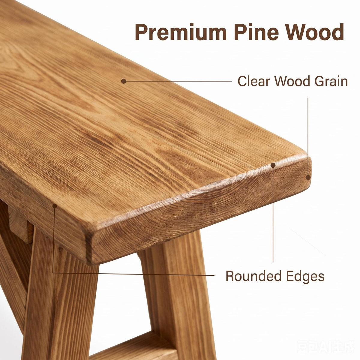 31.5in Wood Bench, Narrow Rustic
