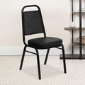 Black Vinyl Trapezoidal Back Stacking Banquet Chair