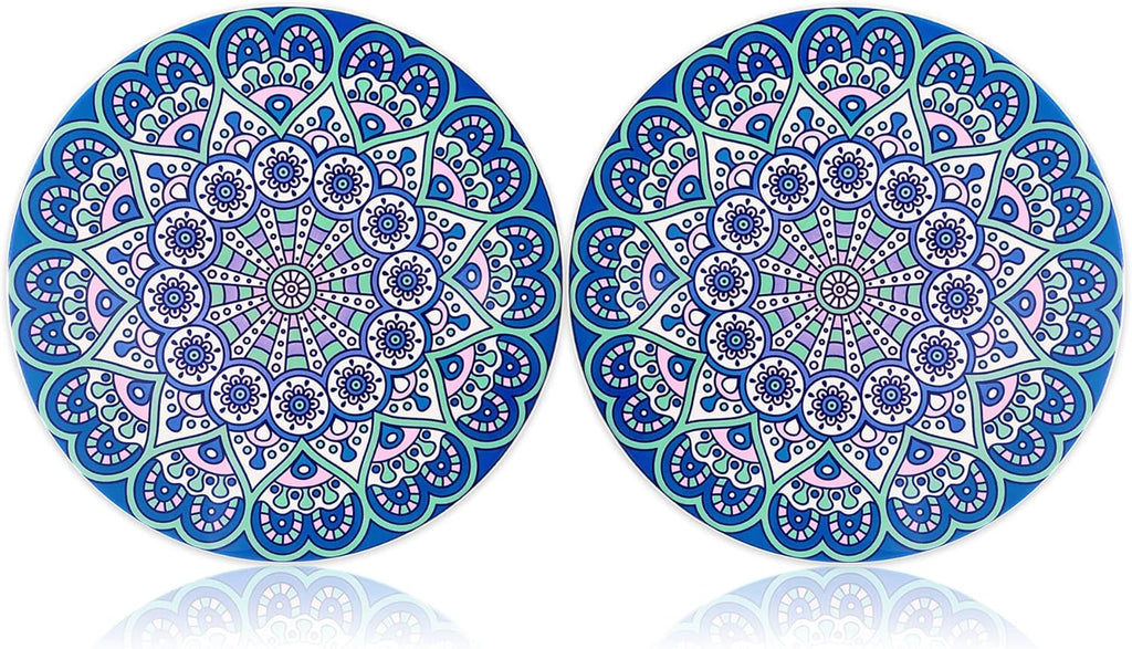 Ceramic Trivet for Hot Pots and Pans, Large Heat Resistant Mats with Cork Base, Trivets for Hot Dishes, Extra Thick - Set of 2