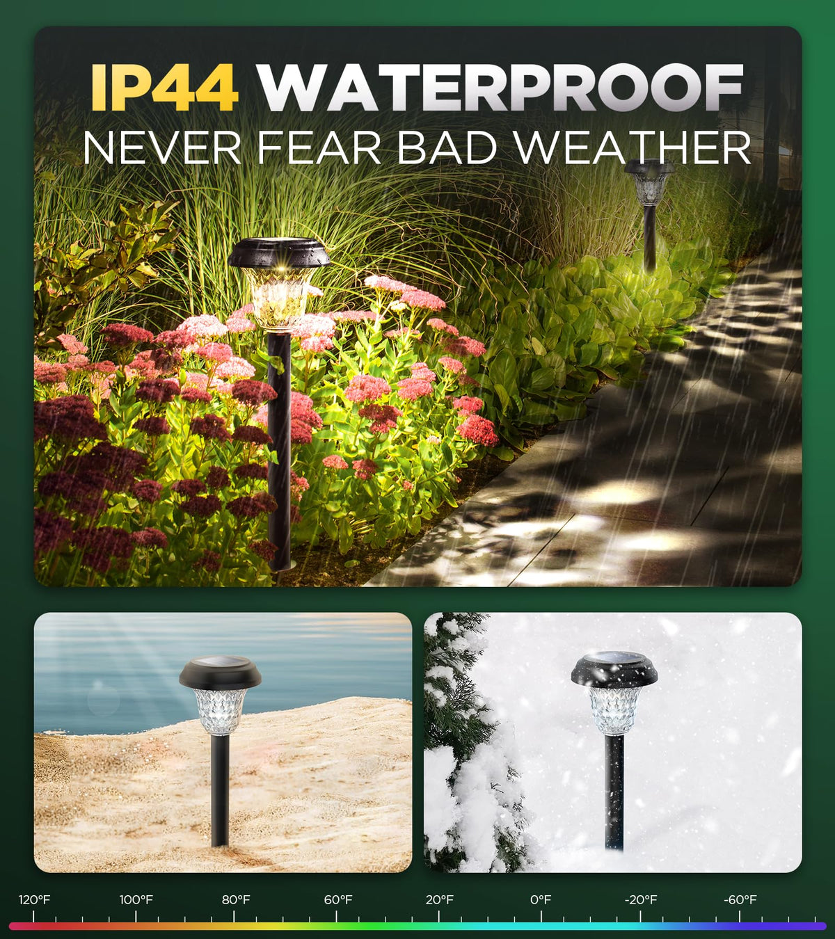 10 Pack Ultra Bright Solar Lights Outdoor Waterproof, from Dusk to Dawn Up to 12H Outdoor Solar Lights, Auto On/Off