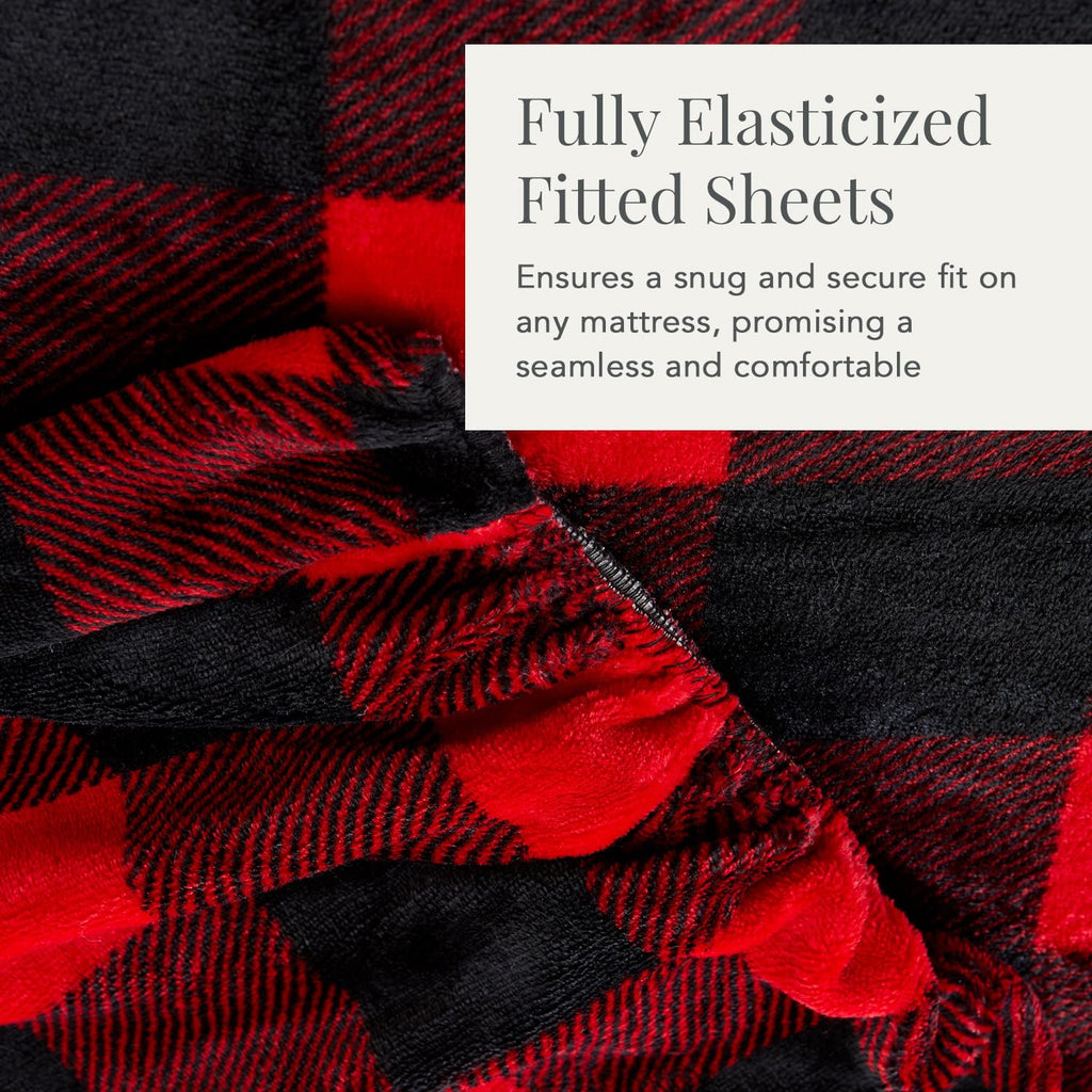 Luxury Micro Fleece Sheet Set - Plaid | Deep Pocket