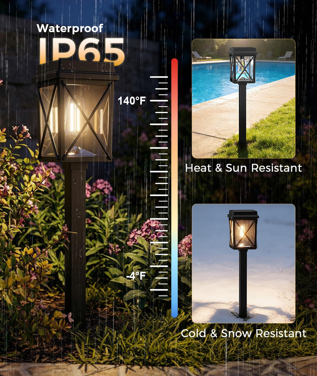 Solar Pathway Lights Outdoor, 6 Pack Bright Solar Garden Lights