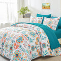 Floral Medallion Boho Comforter Set, 7-Piece Bed in a Bag
