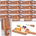 12 Set Acacia Wood Charcuterie Board with Knife Wooden Serving Tray with Groove Acacia Wood Cutting Board with Gift
