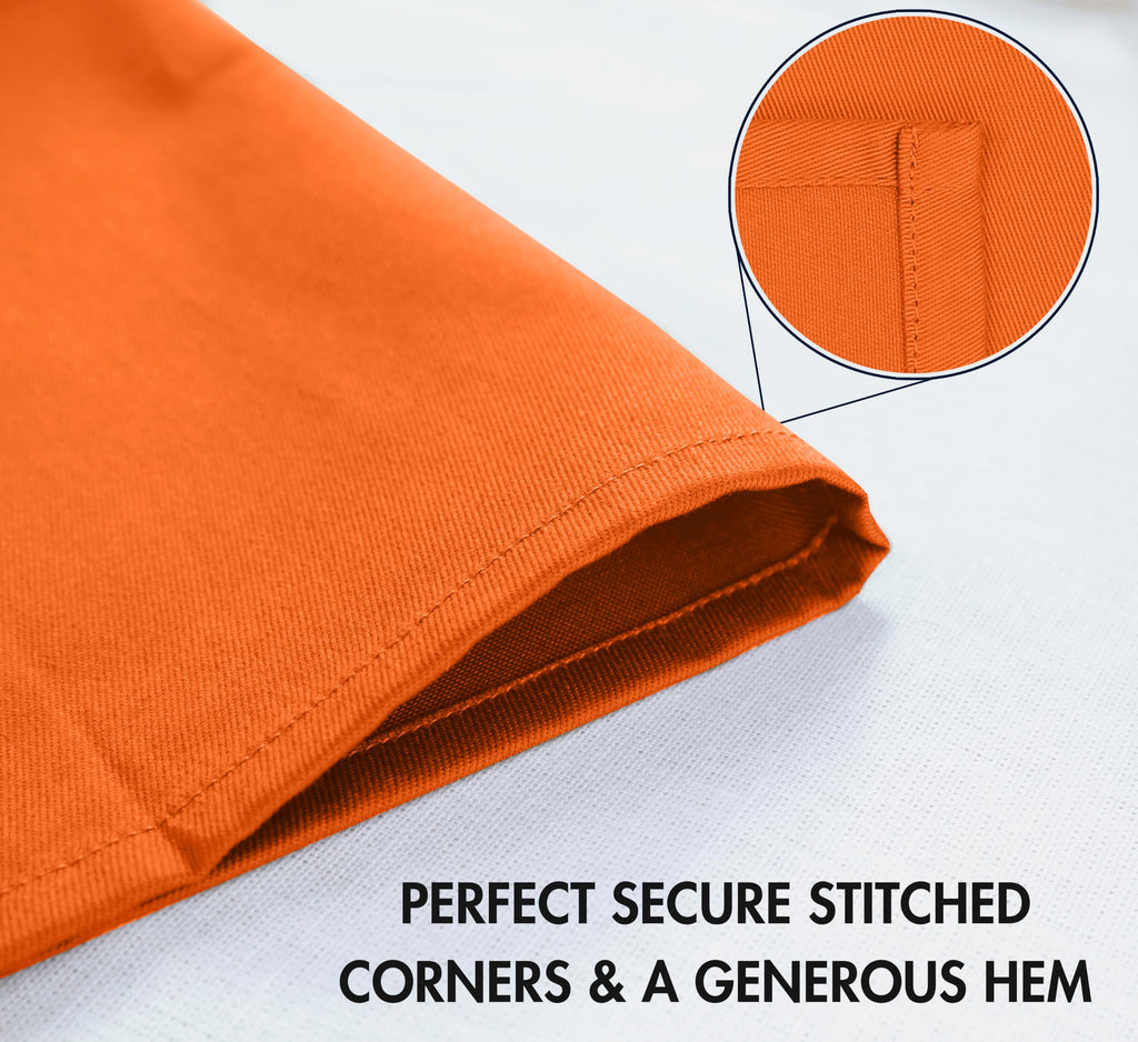 Cloth Napkins Set of 12, Cotton Enrich 18"x18" - Orange/Fall