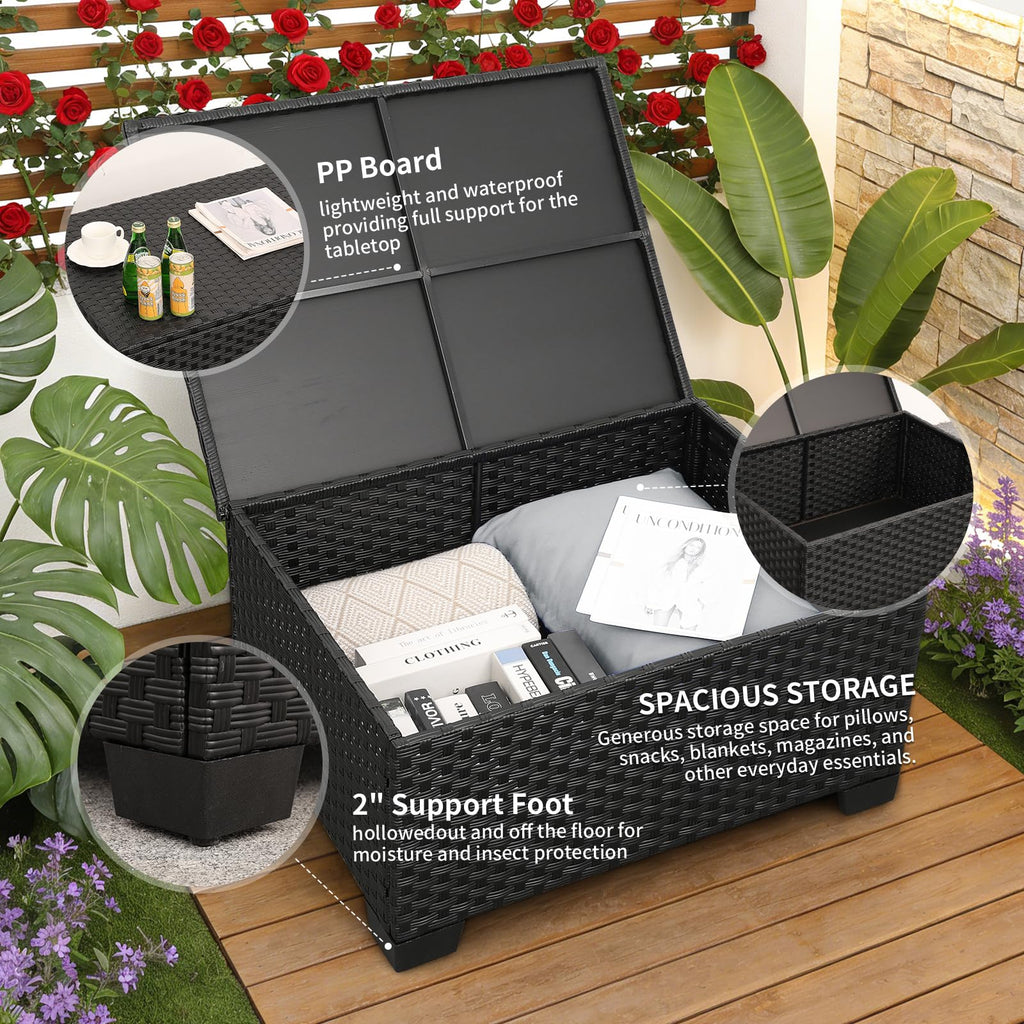 6 Pcs Outdoor Furniture Sets Patio Furniture Set with 45" Fire Pit Patio Couch Outdoor Chairs 60000 BTU Steel Propane