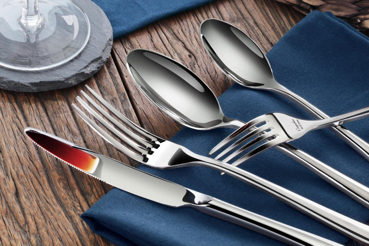 Rain II Series 20-Piece Stainless Steel 18/10 Forged Flatware Set