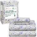 100% Cotton Organic Queen Sheets, Percale Queen Sheet Set, Heather