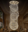 D32 x H100 Crystal Cascade Chandelier for Grand Entryways and Stairwells