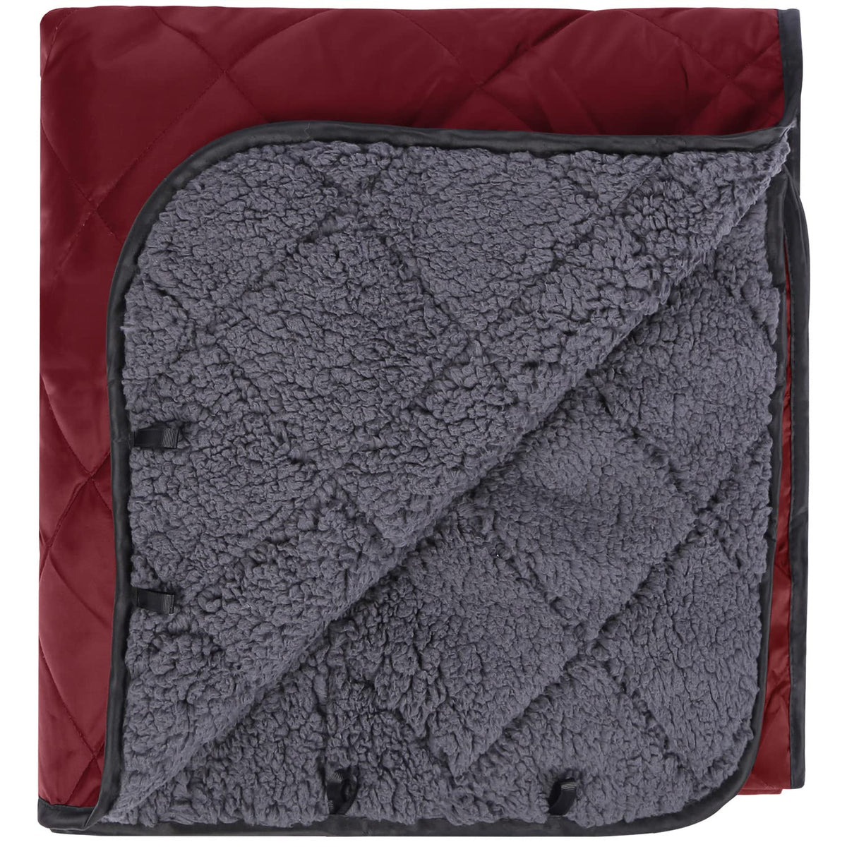 Large Warm Blanket with Sherpa Lining, Cold Weather Outdoor Blanket Windproof for Camping Stadium, Machine Washable