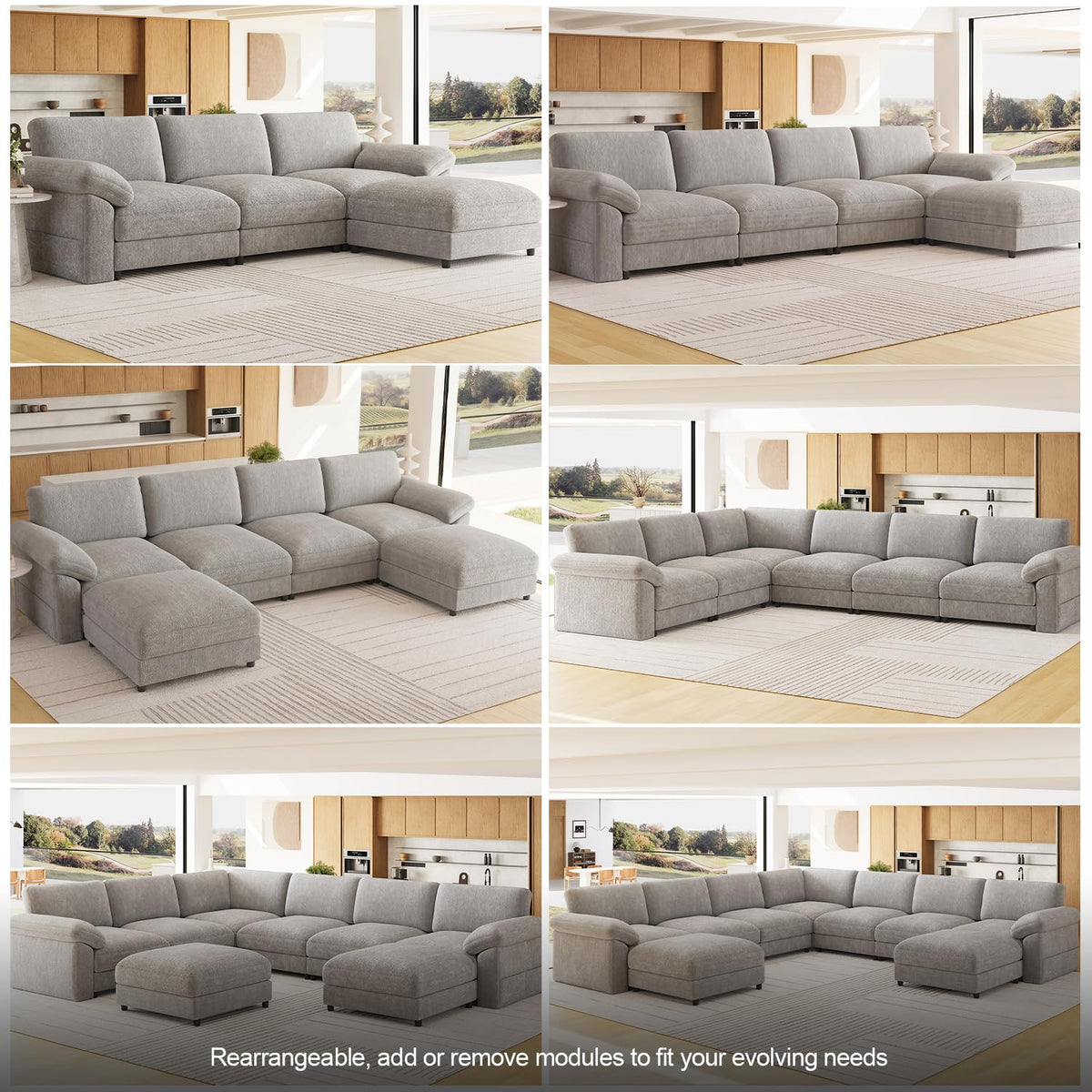 Oversized Sectional Couches, Modular L Shaped Cloud Sofa