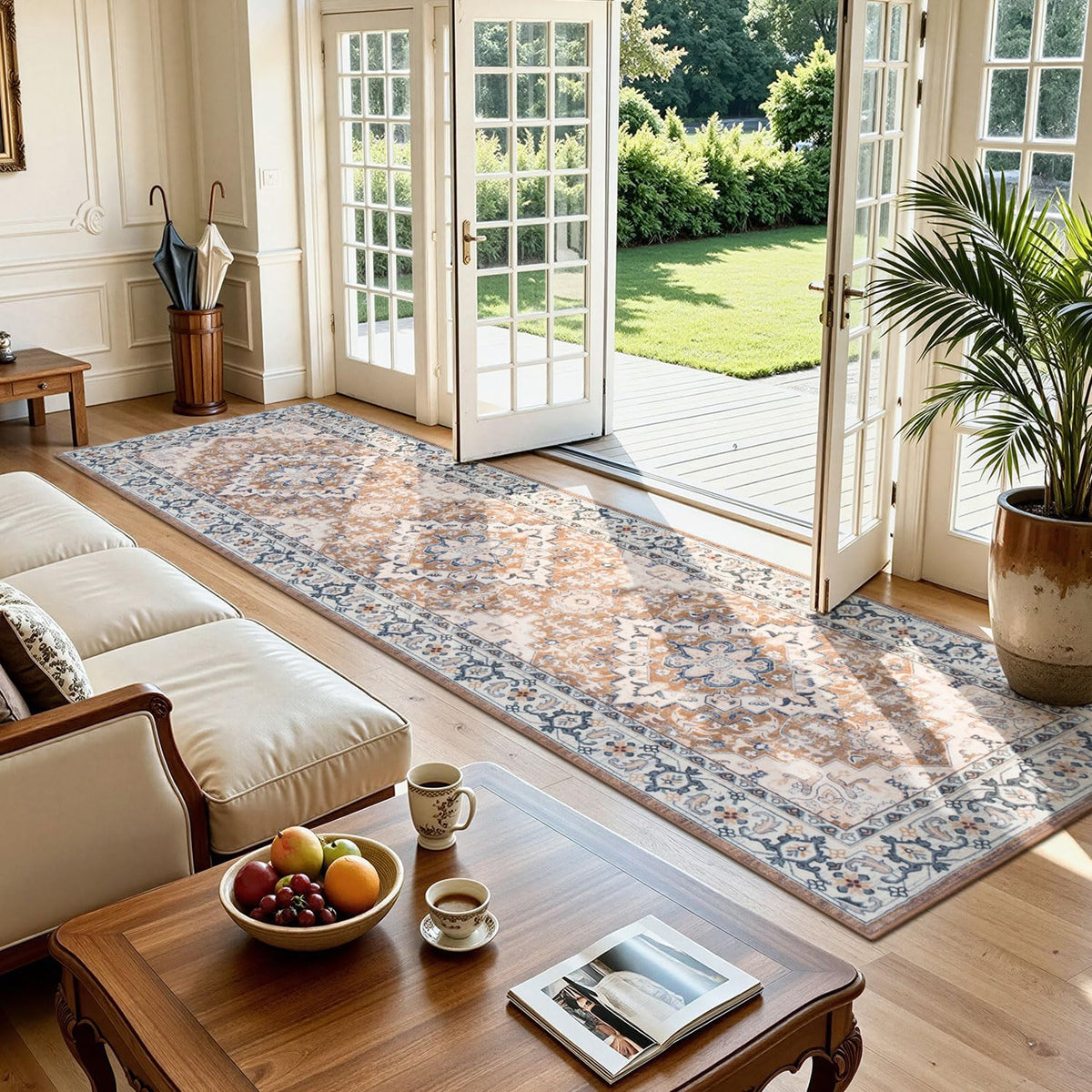 3x10 Hallway Kitchen Washable Runner Rug, Entry Long Carpet Brown