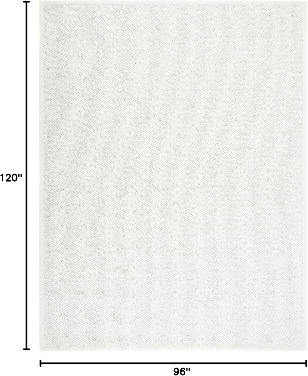 Area Rug 8x10 - Natural Fiber Collection - Large - Ivory, Handmade Wool & Jute, Ideal, Dining Space (NF487A)