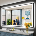 72x40 Black LED Bathroom Mirror, Backlit & Front Lit Lighted Mirror