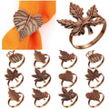 12 Pcs Thanksgiving Napkin Rings Set Fall Pumpkin Leaves Holders