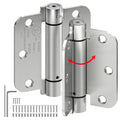 2-Pack 3.5 Inch Self Closing Door Hinges, 5/8" Radius Corners, Brushed Nickel