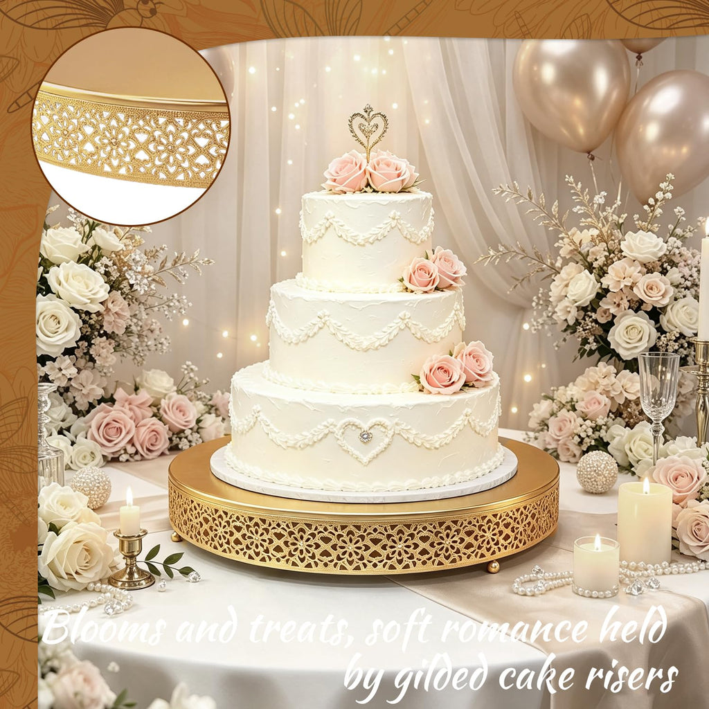 Cake Stand, Metal Round Cupcake Dessert Stand Cake Display Holder Cookies Fruit Serving Tray Decor for Wedding Party