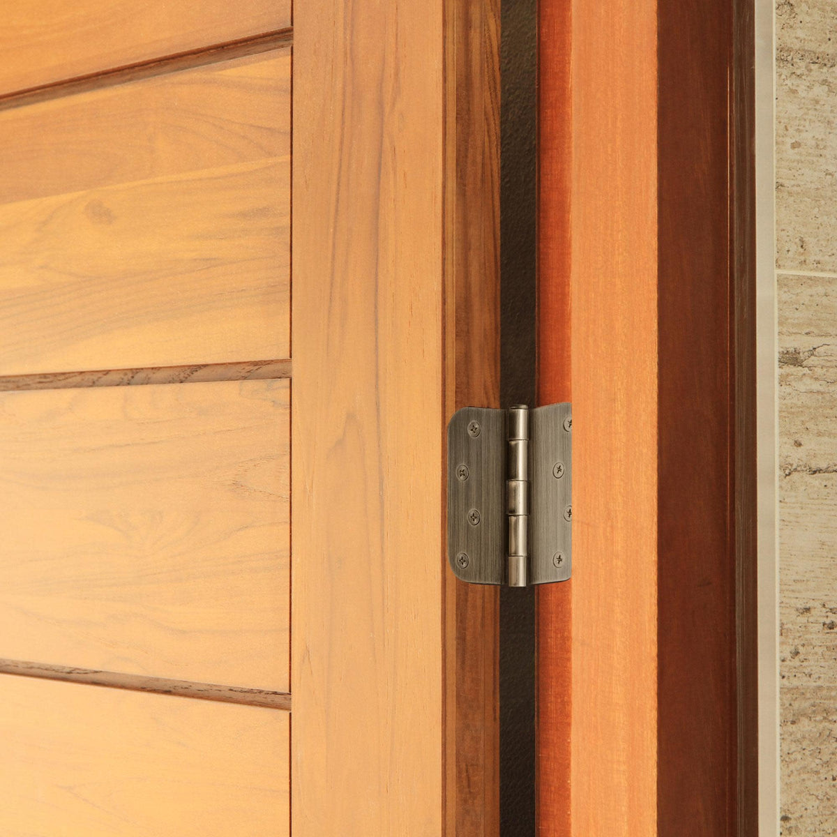 Interior Door Hinge, 4", Antique Brass
