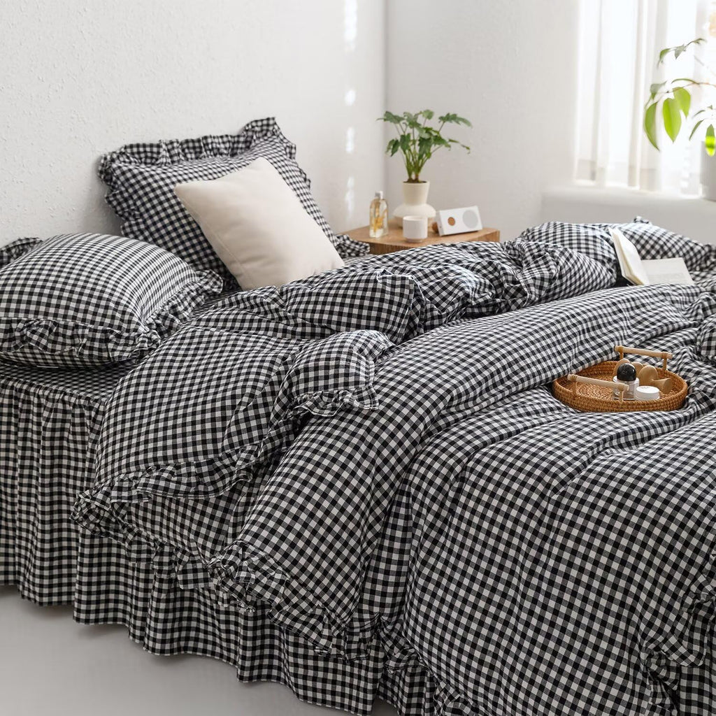 Black and White Gingham Duvet Cover