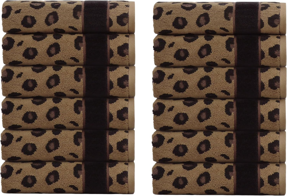 Oversized Bath Sheet - 2 Pack 100% Cotton Animal Print Towels | Extra Large 35 x 84 Leopard Cheetah Africa Safari 500
