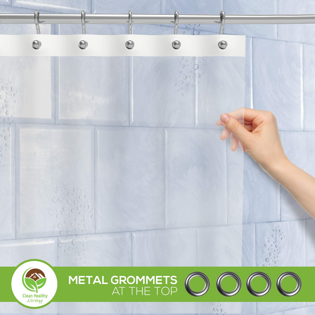 Shower Curtain Liner, Clear, 70 x 71 in, Premium