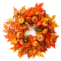 24" Harvest Fall Wreaths for Front Door Outside, Autumn Wreath with Pumpkins