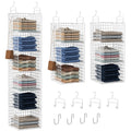 6 Tier Closet Hanging Organizer, Metal Closet Organizers and Storage with 4 Hanging Hooks 4 S-Hooks for Wardrobe