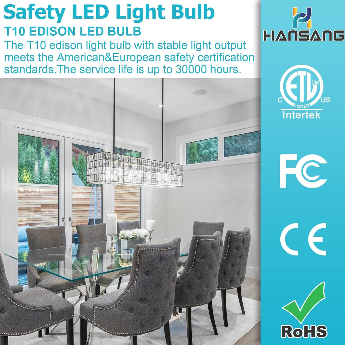 E26 T10 Edison LED Light Bulbs 40W Equivalent 5000K Daylight