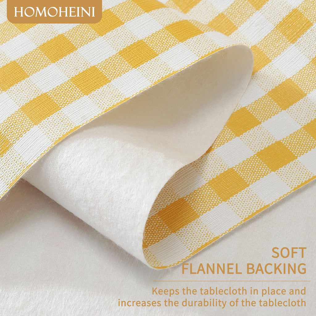 Rectangle Table Cloth, Vinyl Tablecloth, 60" x 84", Warm Yellow