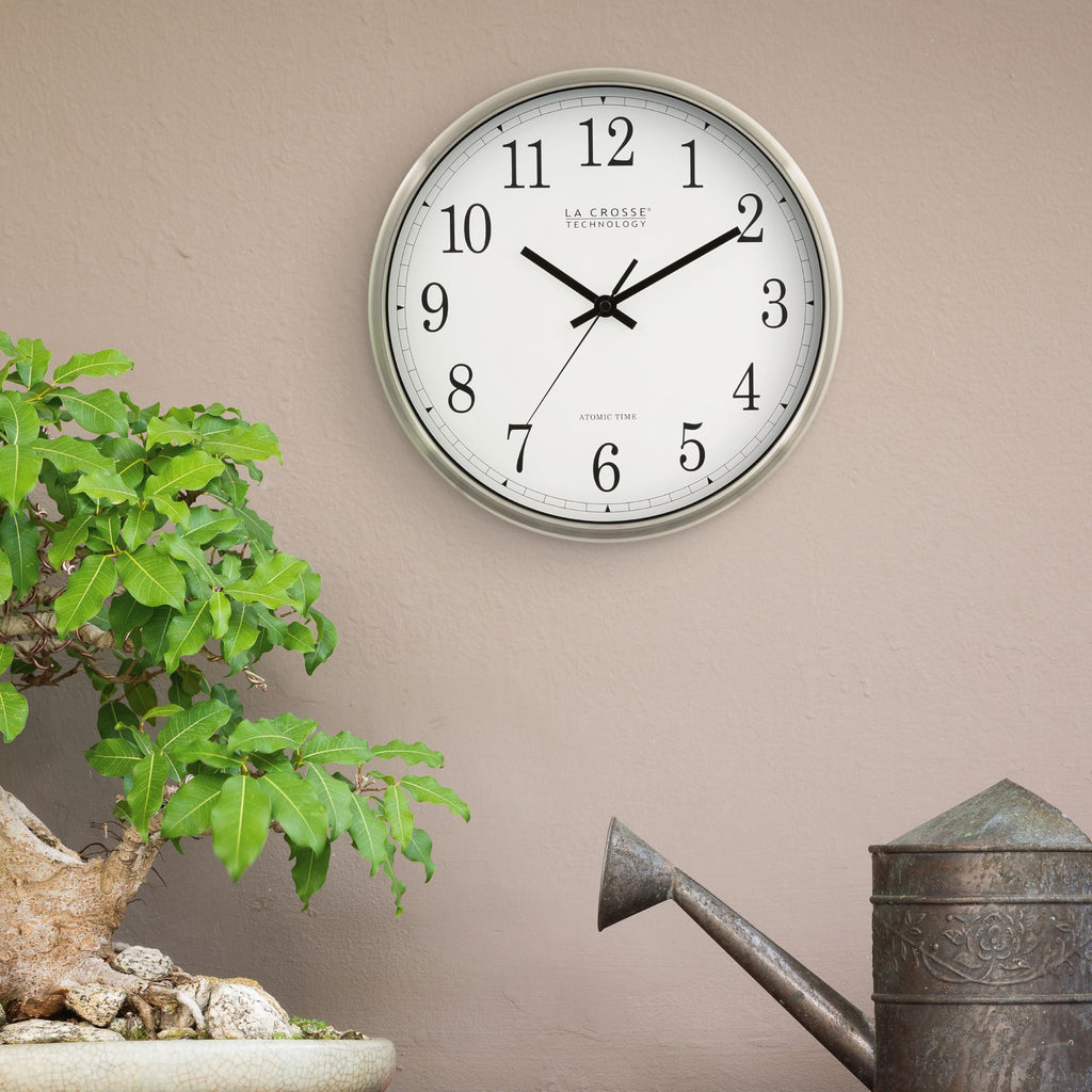 Inspired Nelson Style 12 Inch Atomic Analog Wall Clock, Aluminum