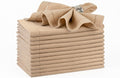 Beige Cotton Cloth Dinner Napkins Set of 12-18x18 Inch