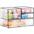 4 Pack Clear Stackable Storage Drawers,Pull-Out Medicine Cabinet Organizer and Containers,Large Acrylic Organizers